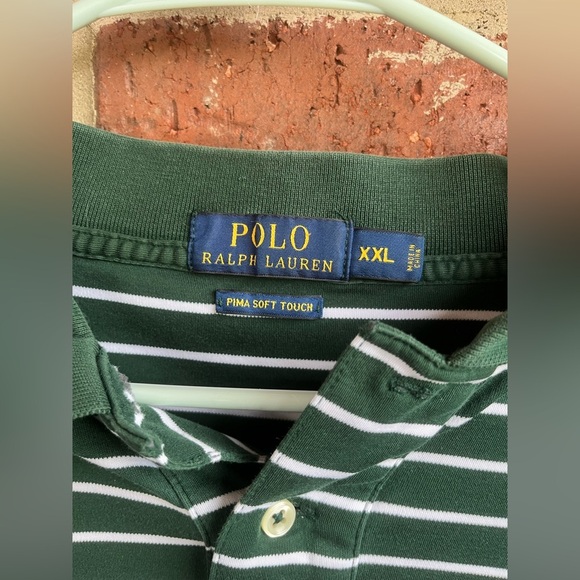 Polo Ralph Lauren Men’s Pima Cotton Green/White Stripe Size XXL - Picture 5 of 10